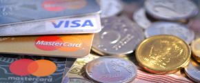 Монеты номиналом 1, 5 и 10 рублей, банковские карты международных платежных систем VISA и MasterCard.