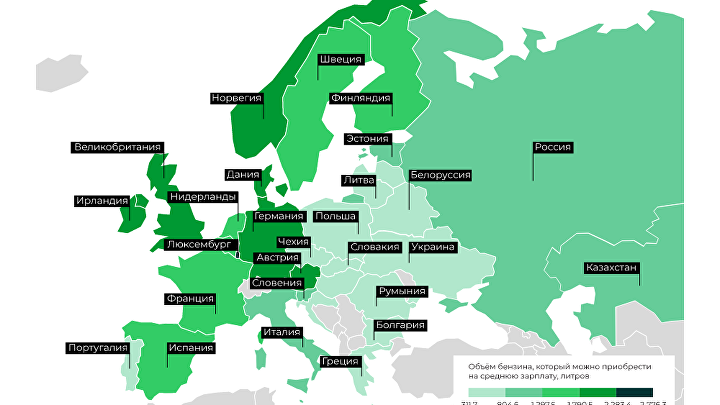 Доступность бензина в странах Европы – рейтинг 2020